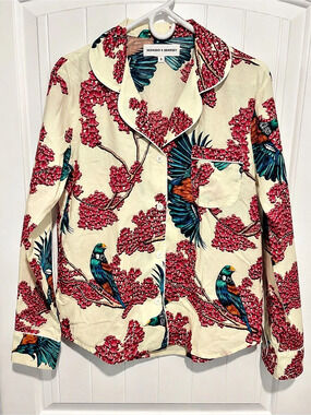 Desmond & Dempsey NWT Bird Floral Pajama Top Women’s Large
